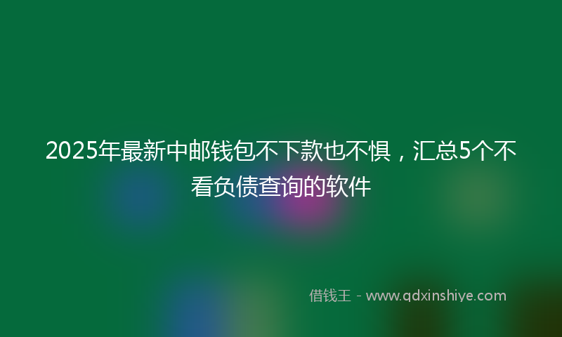 2025年最新中邮钱包不下款也不惧，汇总5个不看负债查询的软件