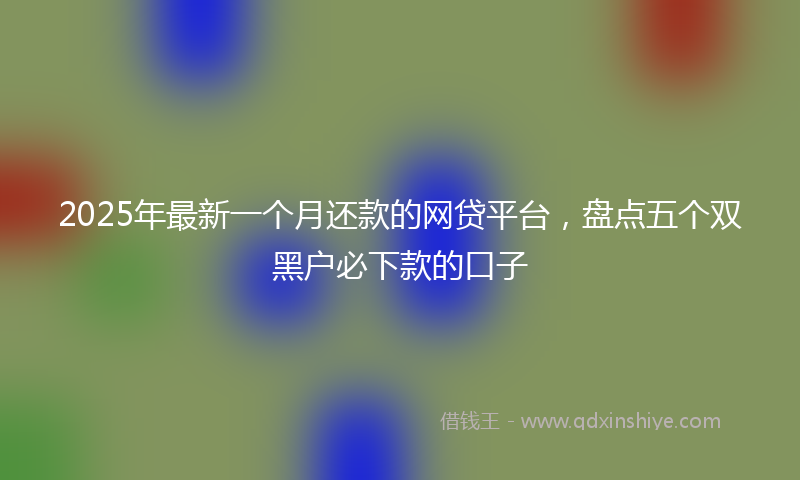 2025年最新一个月还款的网贷平台，盘点五个双黑户必下款的口子