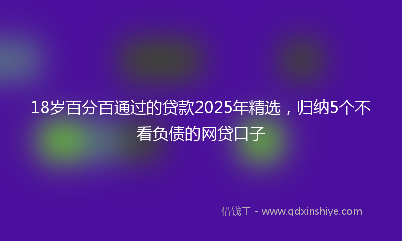 18岁百分百通过的贷款2025年精选，归纳5个不看负债的网贷口子