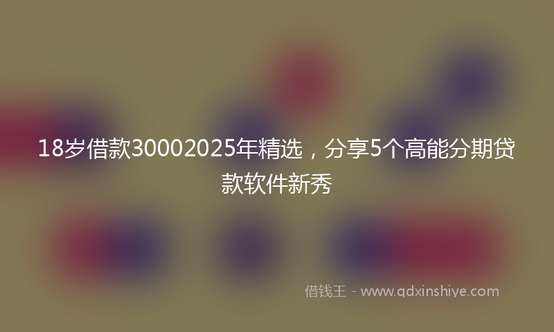 18岁借款30002025年精选，分享5个高能分期贷款软件新秀