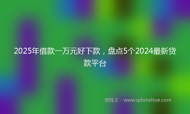2025年借款一万元好下款，盘点5个2024最新贷款平台