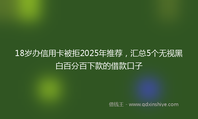 18岁办信用卡被拒2025年推荐，汇总5个无视黑白百分百下款的借款口子