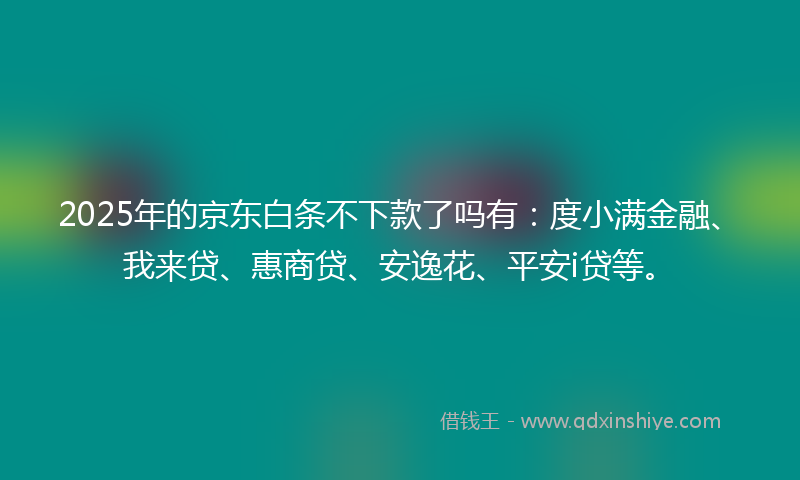 2025年的京东白条不下款了吗有：度小满金融、我来贷、惠商贷、安逸花、平安i贷等。