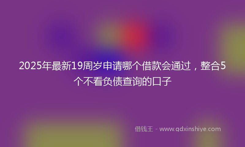 2025年最新19周岁申请哪个借款会通过，整合5个不看负债查询的口子
