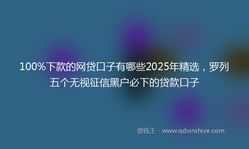 100%下款的网贷口子有哪些2025年精选，罗列五个无视征信黑户必下的贷款口子