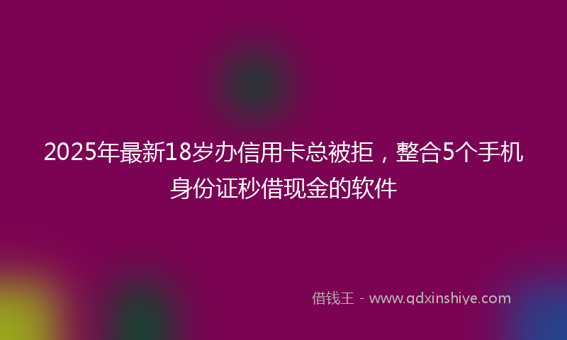 2025年最新18岁办信用卡总被拒，整合5个手机身份证秒借现金的软件