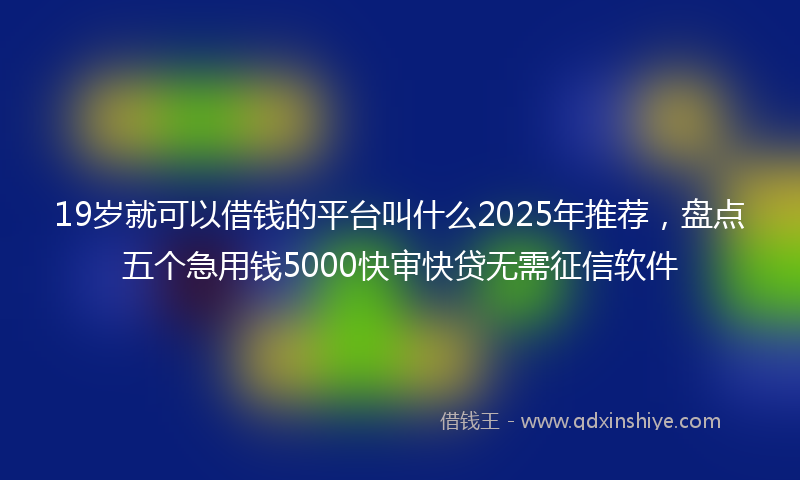 19岁就可以借钱的平台叫什么2025年推荐，盘点五个急用钱5000快审快贷无需征信软件