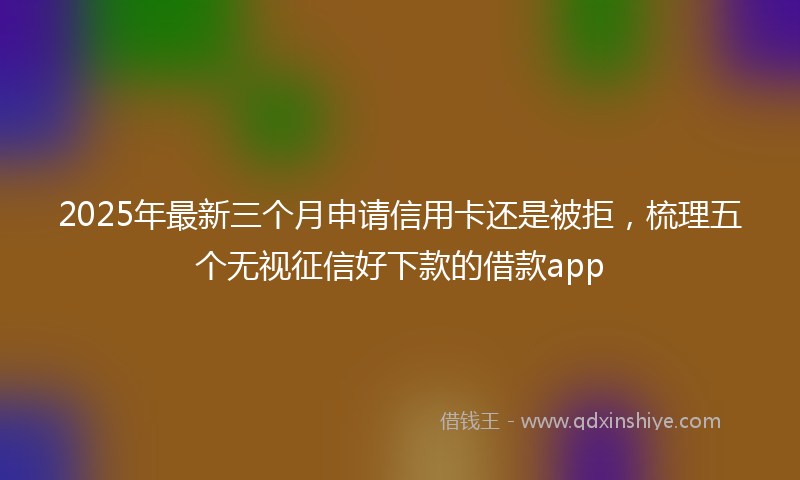 2025年最新三个月申请信用卡还是被拒，梳理五个无视征信好下款的借款app