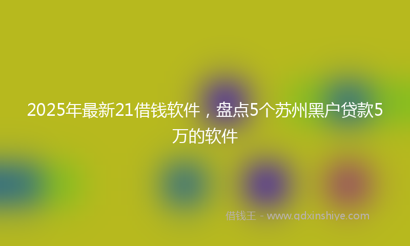 2025年最新21借钱软件，盘点5个苏州黑户贷款5万的软件
