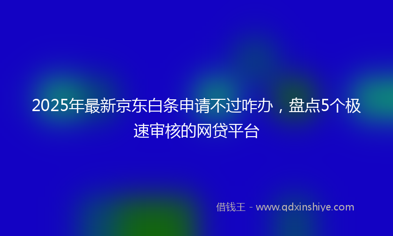 2025年最新京东白条申请不过咋办，盘点5个极速审核的网贷平台