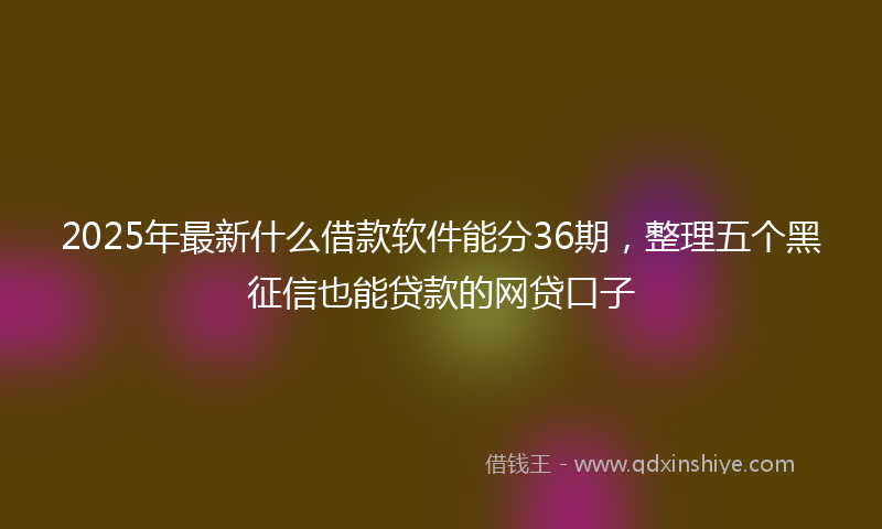 2025年最新什么借款软件能分36期，整理五个黑征信也能贷款的网贷口子