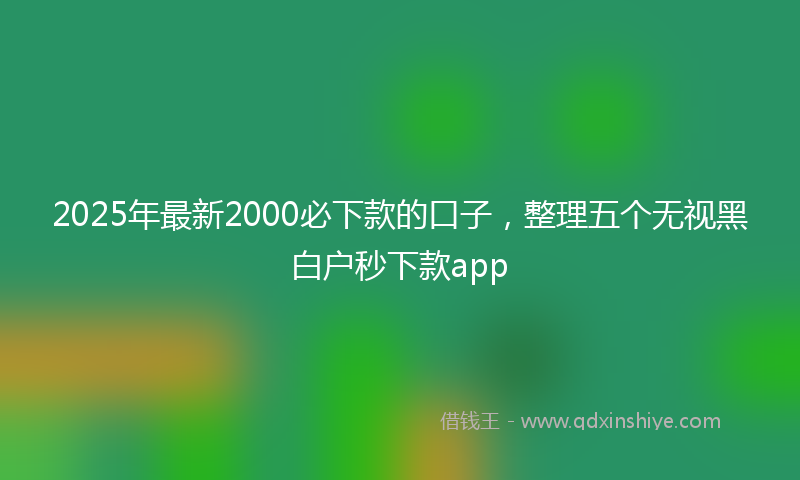 2025年最新2000必下款的口子，整理五个无视黑白户秒下款app