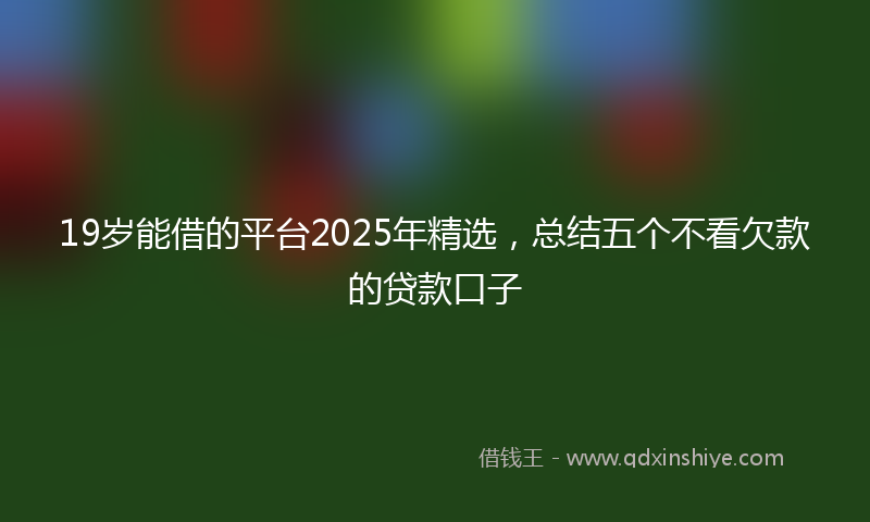 19岁能借的平台2025年精选，总结五个不看欠款的贷款口子