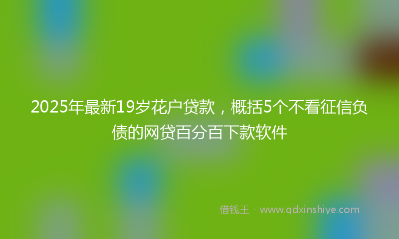 2025年最新19岁花户贷款，概括5个不看征信负债的网贷百分百下款软件