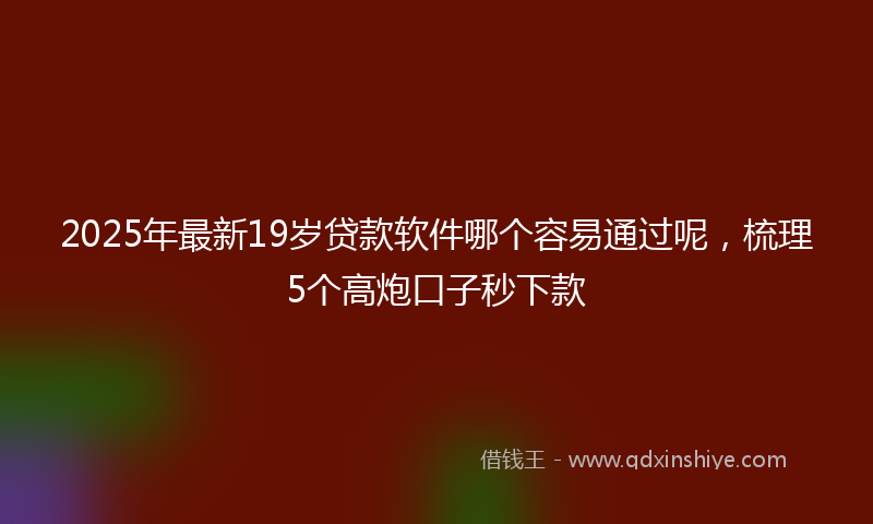 2025年最新19岁贷款软件哪个容易通过呢，梳理5个高炮口子秒下款