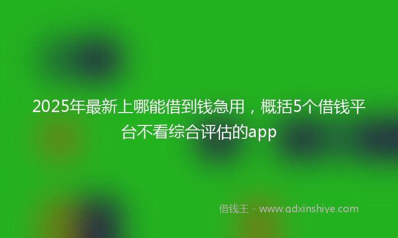 2025年最新上哪能借到钱急用，概括5个借钱平台不看综合评估的app