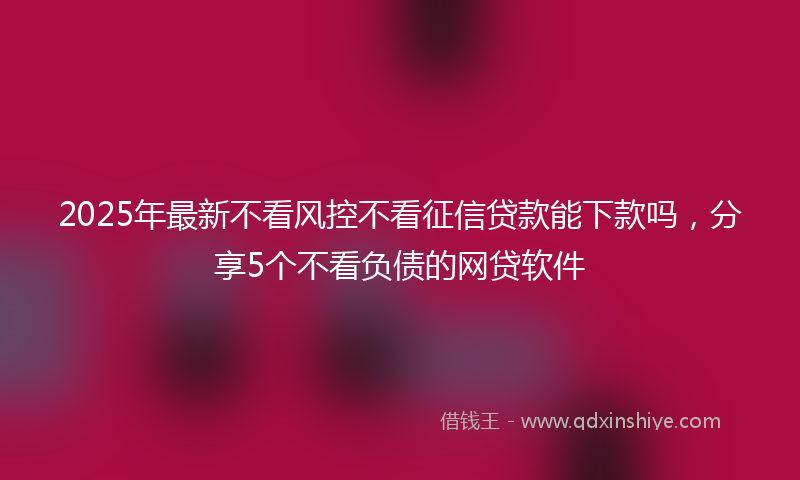 2025年最新不看风控不看征信贷款能下款吗，分享5个不看负债的网贷软件