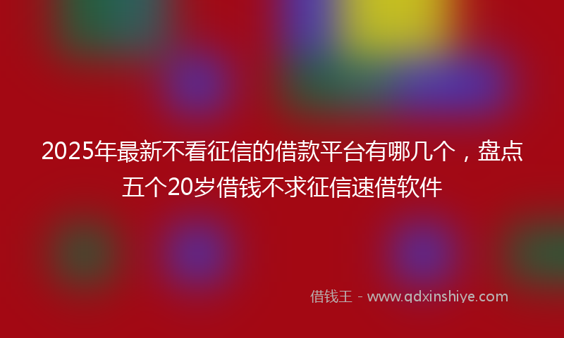 2025年最新不看征信的借款平台有哪几个，盘点五个20岁借钱不求征信速借软件