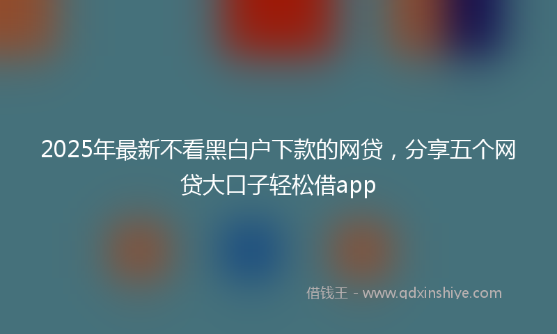2025年最新不看黑白户下款的网贷，分享五个网贷大口子轻松借app
