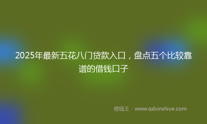 2025年最新五花八门贷款入口，盘点五个比较靠谱的借钱口子