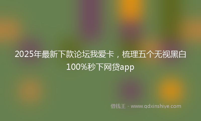 2025年最新下款论坛我爱卡，梳理五个无视黑白100%秒下网贷app