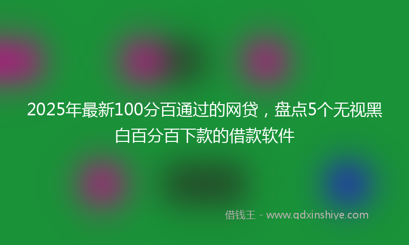 2025年最新100分百通过的网贷，盘点5个无视黑白百分百下款的借款软件