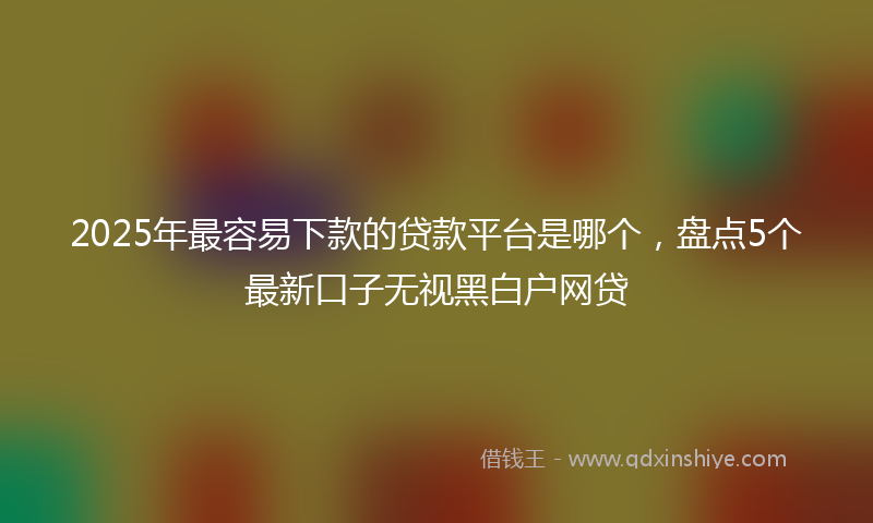2025年最容易下款的贷款平台是哪个，盘点5个最新口子无视黑白户网贷