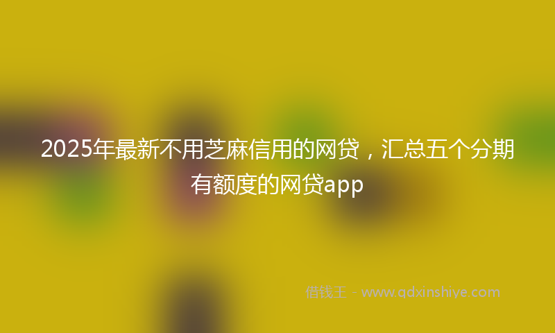 2025年最新不用芝麻信用的网贷，汇总五个分期有额度的网贷app
