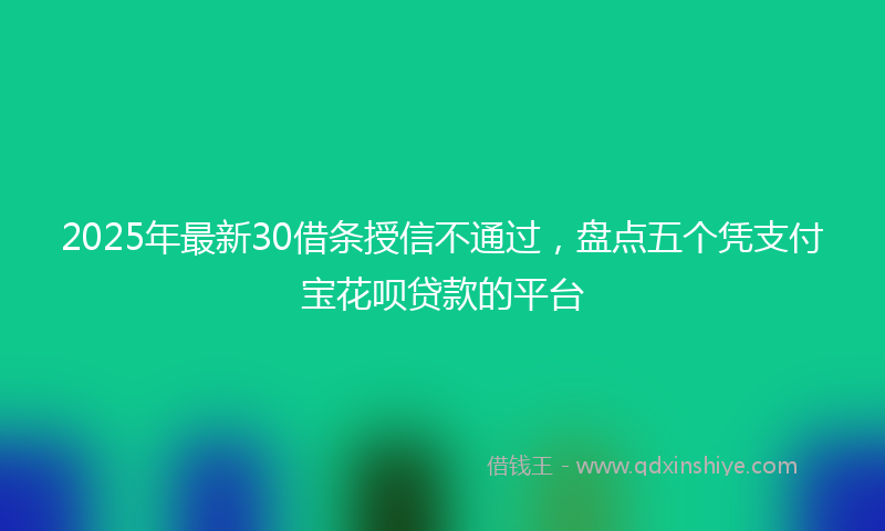 2025年最新30借条授信不通过，盘点五个凭支付宝花呗贷款的平台