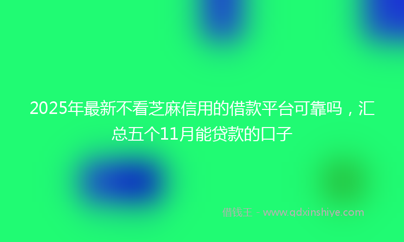 2025年最新不看芝麻信用的借款平台可靠吗，汇总五个11月能贷款的口子