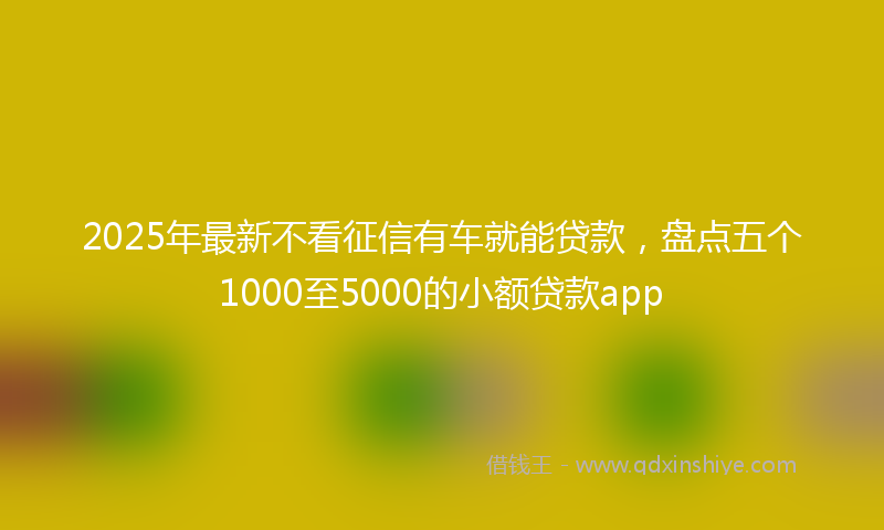 2025年最新不看征信有车就能贷款，盘点五个1000至5000的小额贷款app
