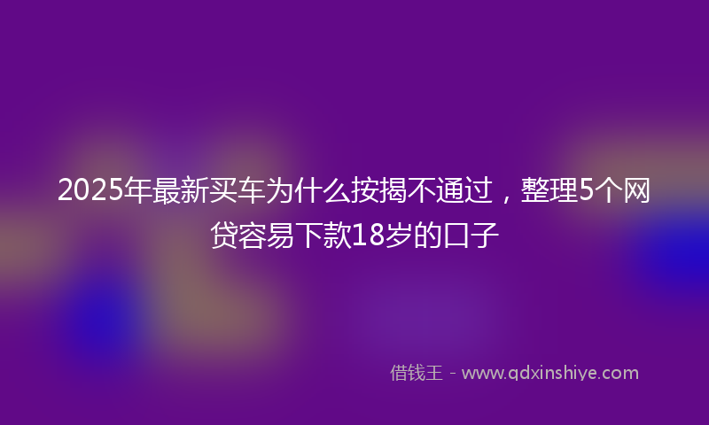 2025年最新买车为什么按揭不通过，整理5个网贷容易下款18岁的口子