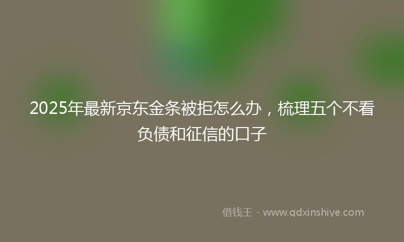 2025年最新京东金条被拒怎么办，梳理五个不看负债和征信的口子