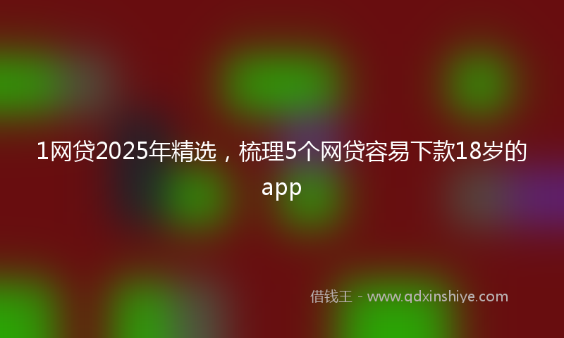 1网贷2025年精选，梳理5个网贷容易下款18岁的app