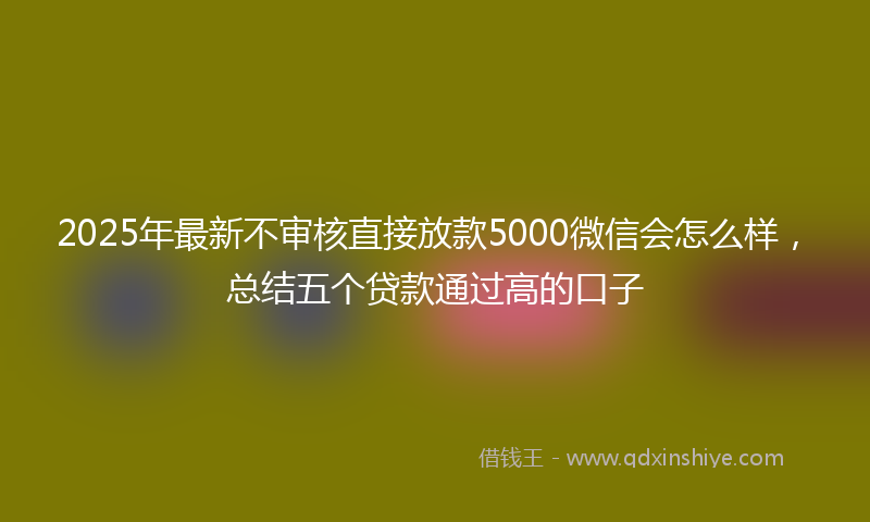 2025年最新不审核直接放款5000微信会怎么样，总结五个贷款通过高的口子