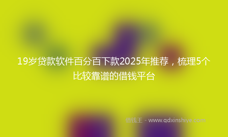 19岁贷款软件百分百下款2025年推荐，梳理5个比较靠谱的借钱平台
