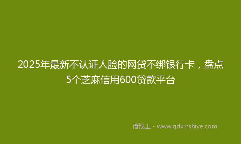 2025年最新不认证人脸的网贷不绑银行卡，盘点5个芝麻信用600贷款平台