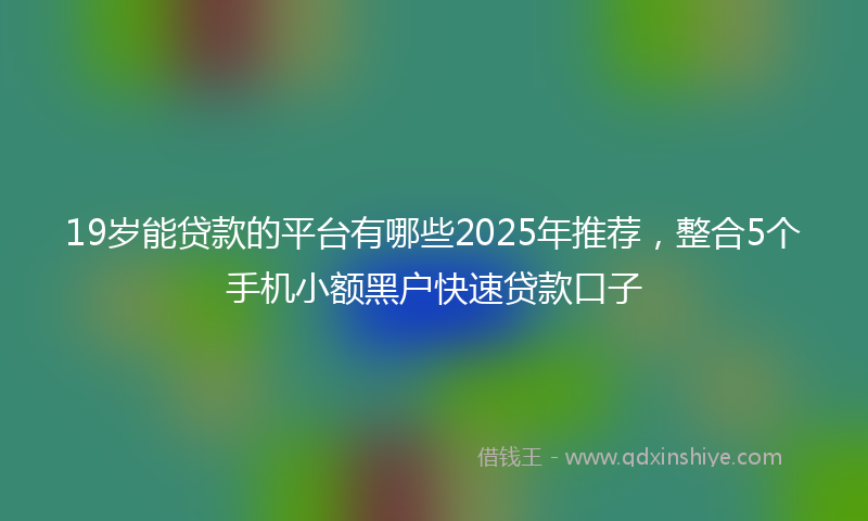 19岁能贷款的平台有哪些2025年推荐，整合5个手机小额黑户快速贷款口子