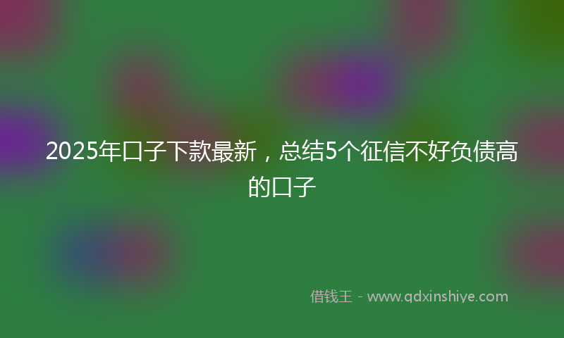 2025年口子下款最新，总结5个征信不好负债高的口子