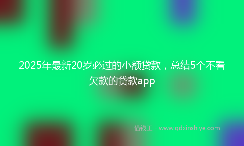 2025年最新20岁必过的小额贷款，总结5个不看欠款的贷款app