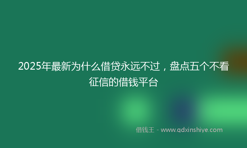2025年最新为什么借贷永远不过，盘点五个不看征信的借钱平台