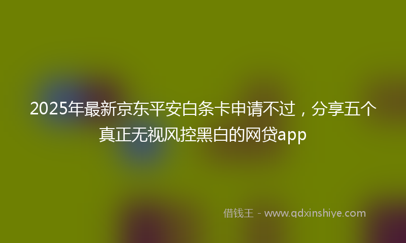 2025年最新京东平安白条卡申请不过，分享五个真正无视风控黑白的网贷app