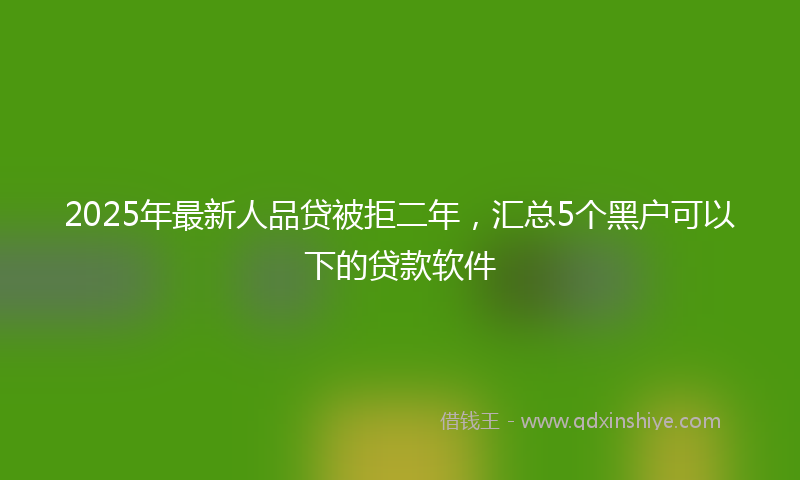 2025年最新人品贷被拒二年，汇总5个黑户可以下的贷款软件