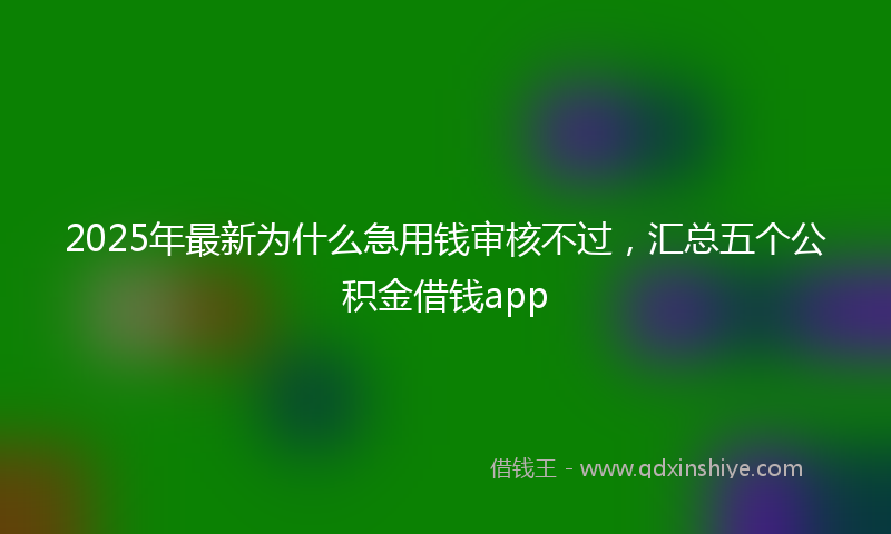 2025年最新为什么急用钱审核不过，汇总五个公积金借钱app