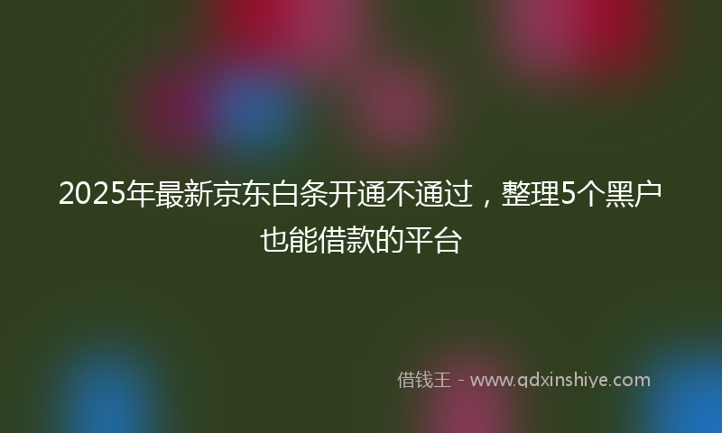2025年最新京东白条开通不通过，整理5个黑户也能借款的平台