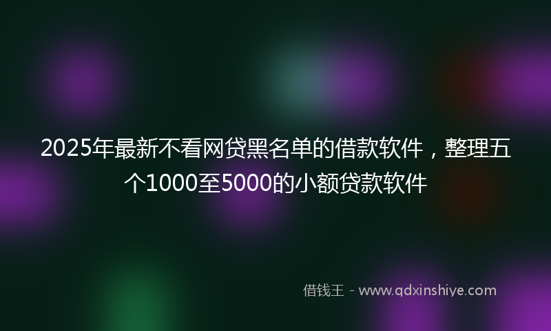 2025年最新不看网贷黑名单的借款软件，整理五个1000至5000的小额贷款软件