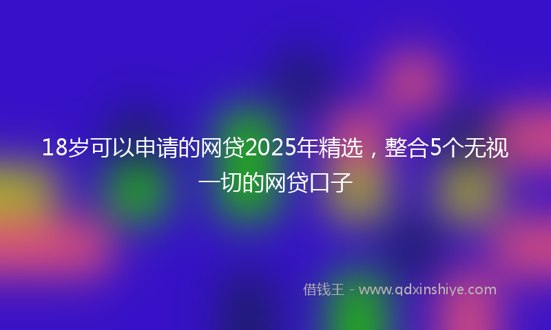 18岁可以申请的网贷2025年精选，整合5个无视一切的网贷口子