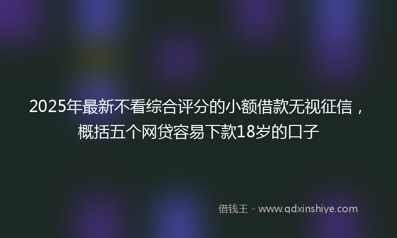 2025年最新不看综合评分的小额借款无视征信，概括五个网贷容易下款18岁的口子
