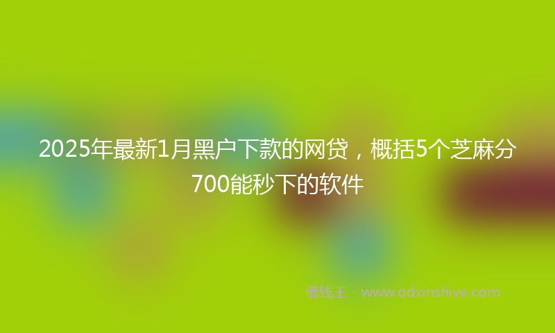 2025年最新1月黑户下款的网贷，概括5个芝麻分700能秒下的软件