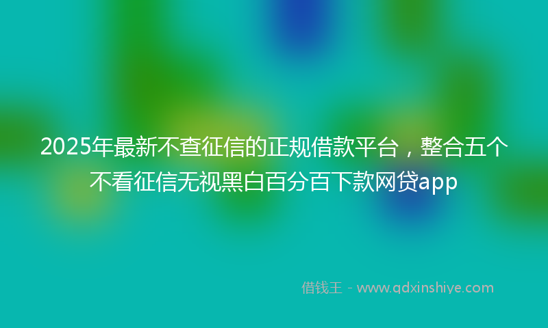 2025年最新不查征信的正规借款平台，整合五个不看征信无视黑白百分百下款网贷app